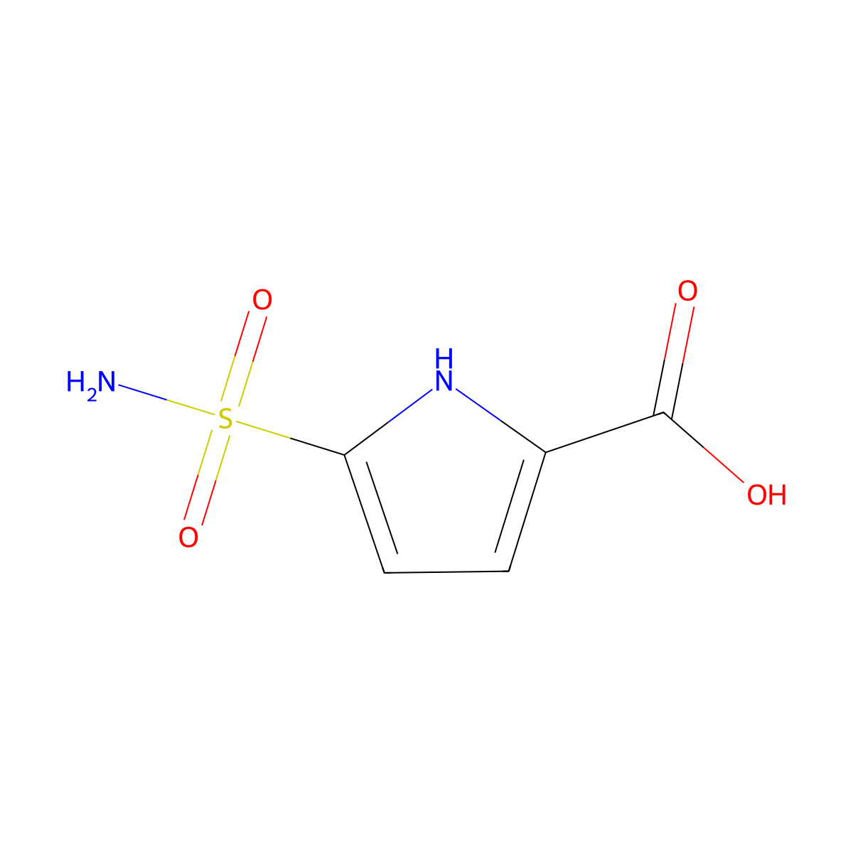 5-Sulfamoyl-1H-pyrrole-2-carboxylic acid molecular structure, CAS 1503152-57-5