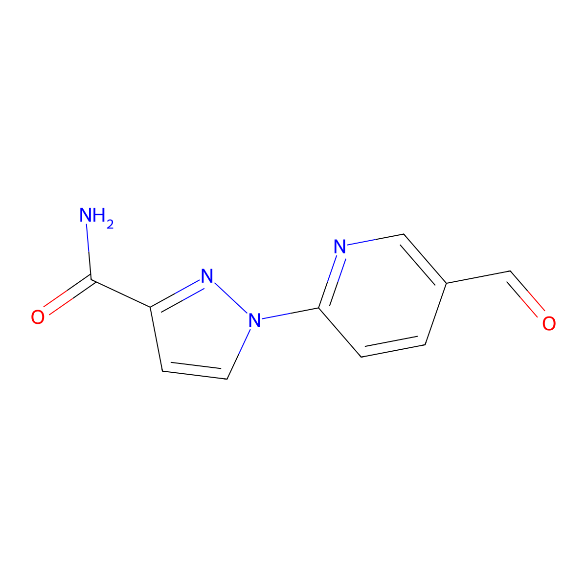 1-(5-formylpyridin-2-yl)-1H-pyrazole-3-carboxamide molecular structure, CAS 1503152-81-5