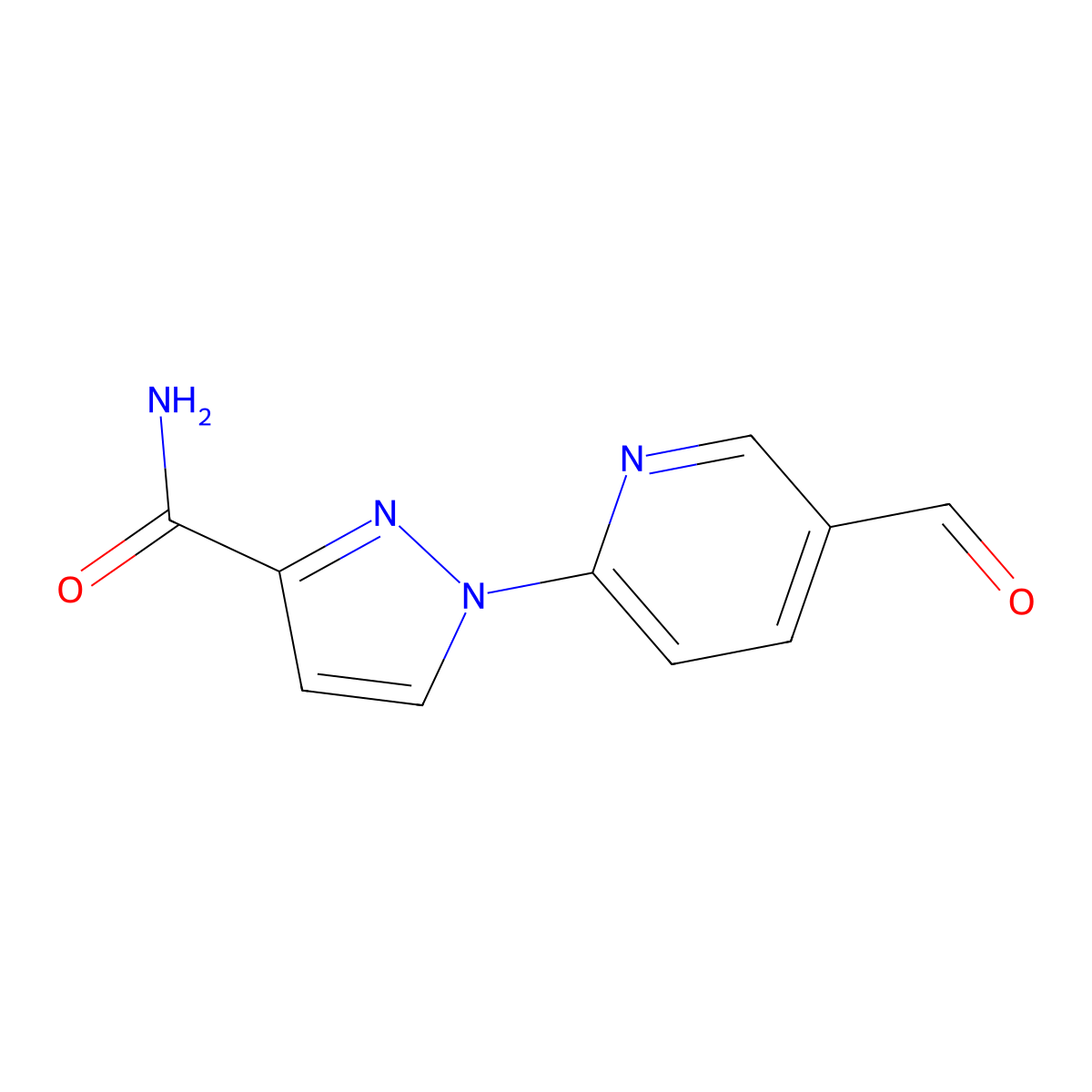 1-(5-formylpyridin-2-yl)-1H-pyrazole-3-carboxamide molecular structure, CAS 1503152-81-5