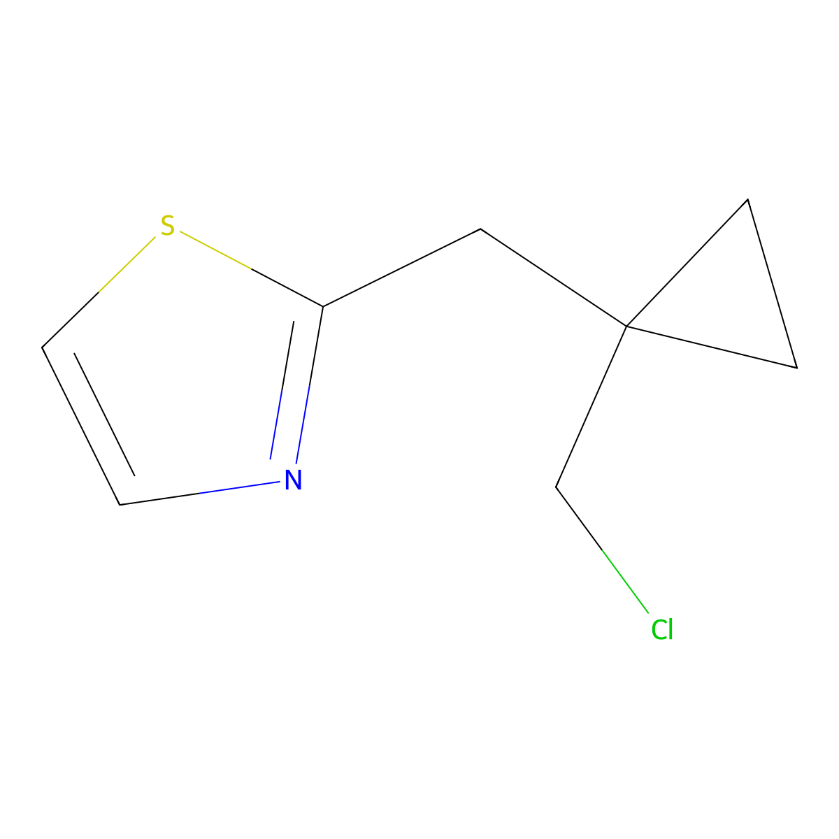 2-{[1-(Chloromethyl)cyclopropyl]methyl}-1,3-thiazole molecular structure, CAS 1503153-40-9