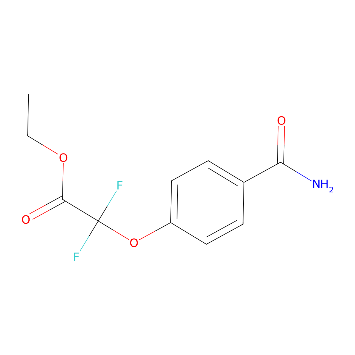Ethyl 2-(4-carbamoylphenoxy)-2,2-difluoroacetate molecular structure, CAS 1503160-11-9