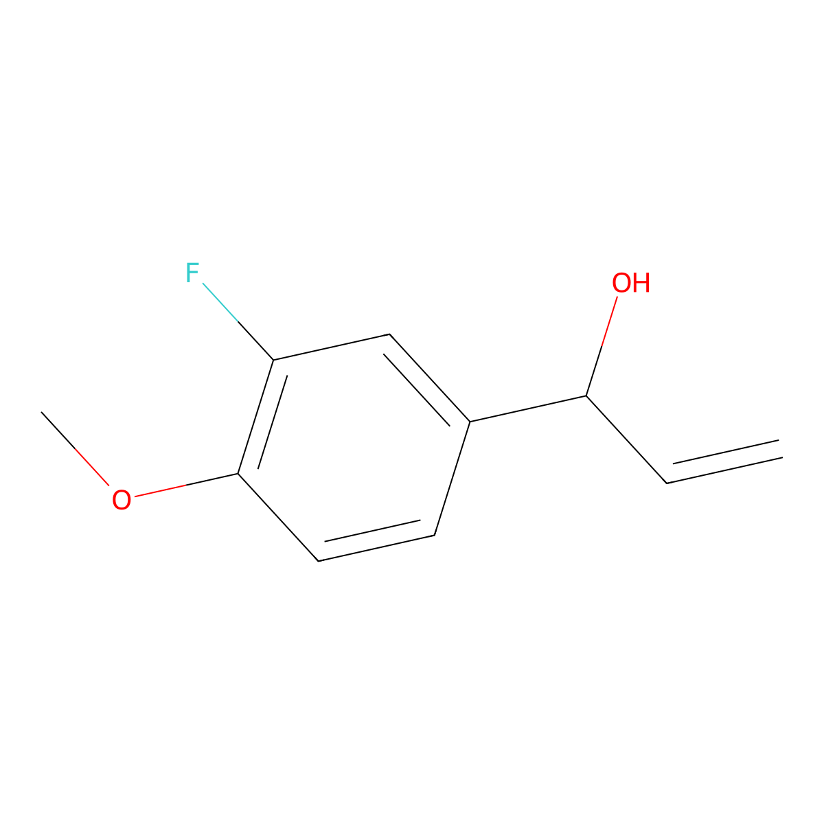 1-(3-Fluoro-4-methoxyphenyl)prop-2-en-1-ol molecular structure, CAS 1503161-84-9