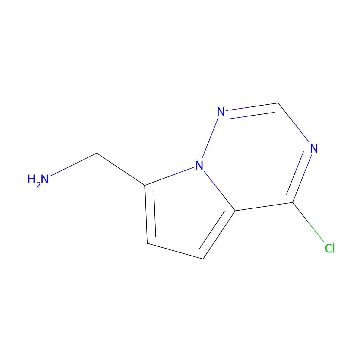 1-{4-Chloropyrrolo[2,1-f][1,2,4]triazin-7-yl}methanamine molecular structure, CAS 1503164-39-3