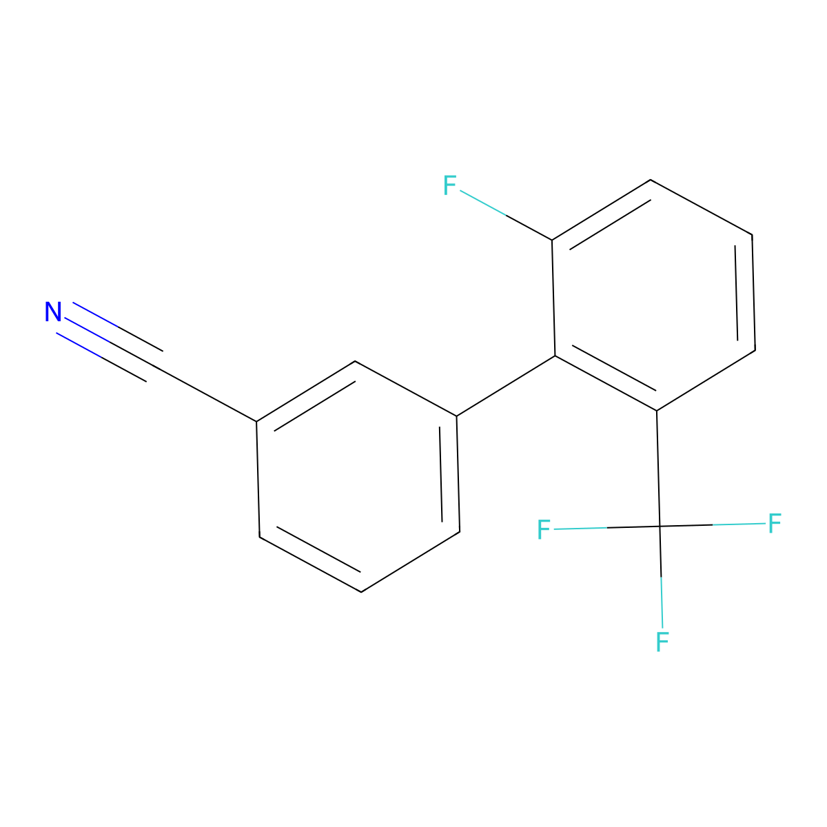 2'-Fluoro-6'-(trifluoromethyl)[1,1'-biphenyl]-3-carbonitrile molecular structure, CAS 1503165-82-9