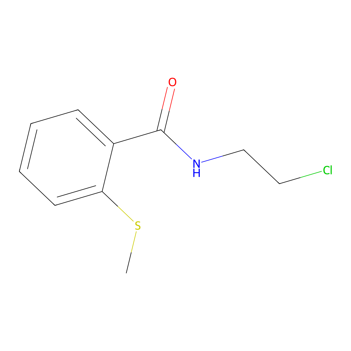 N-(2-Chloroethyl)-2-(methylthio)benzamide molecular structure, CAS 1503167-03-0
