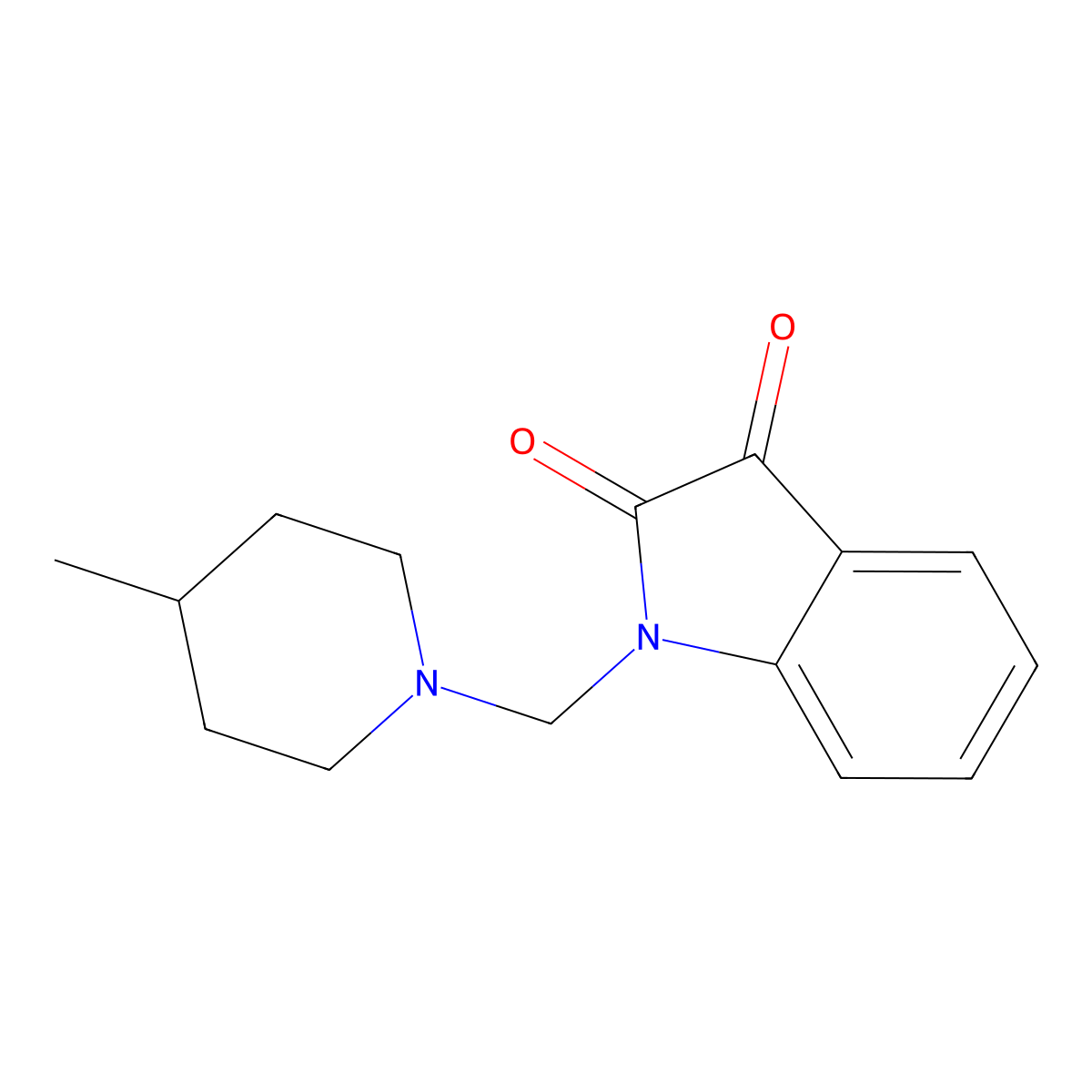1-[(4-Methylpiperidin-1-yl)methyl]indole-2,3-dione molecular structure, CAS 15032-06-1