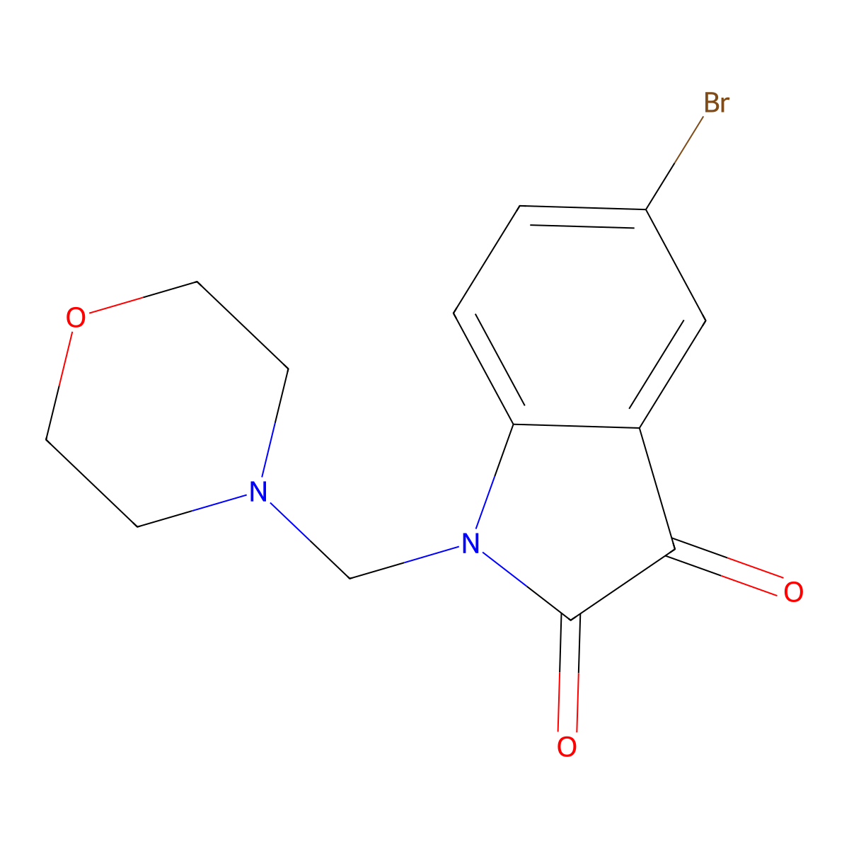 5-Bromo-1-(morpholinomethyl)indoline-2,3-dione molecular structure, CAS 15032-13-0
