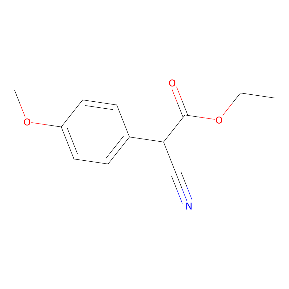 Ethyl 2-cyano-2-(4-methoxyphenyl)acetate molecular structure, CAS 15032-40-3