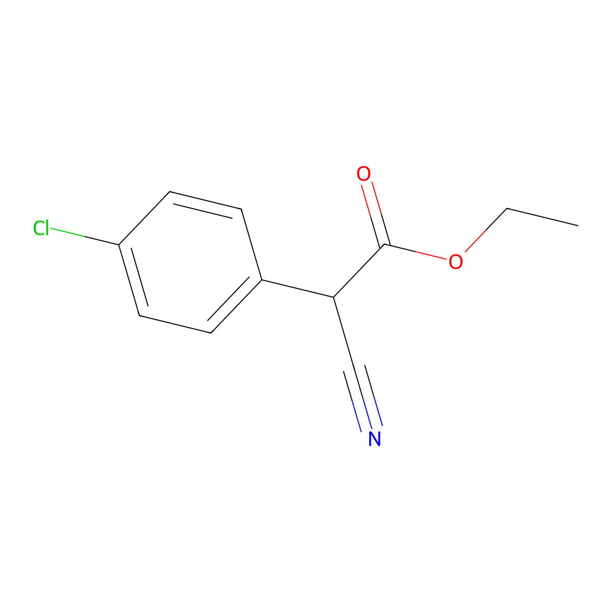 Ethyl 4-chloro-alpha-cyanobenzeneacetate molecular structure, CAS 15032-43-6