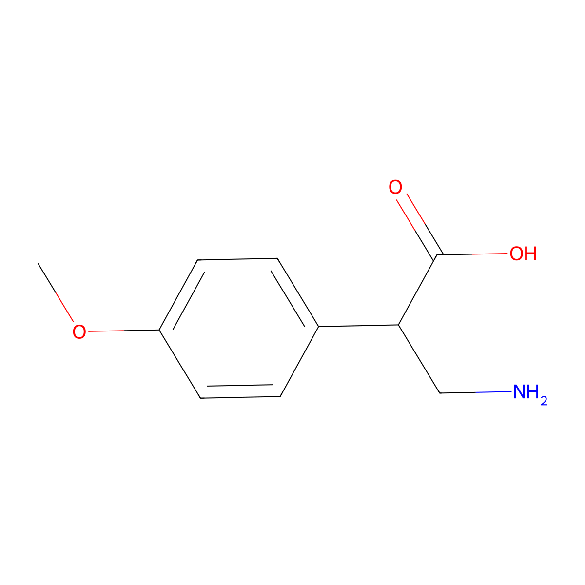 3-Amino-2-(4-methoxyphenyl)propanoic acid molecular structure, CAS 15032-51-6