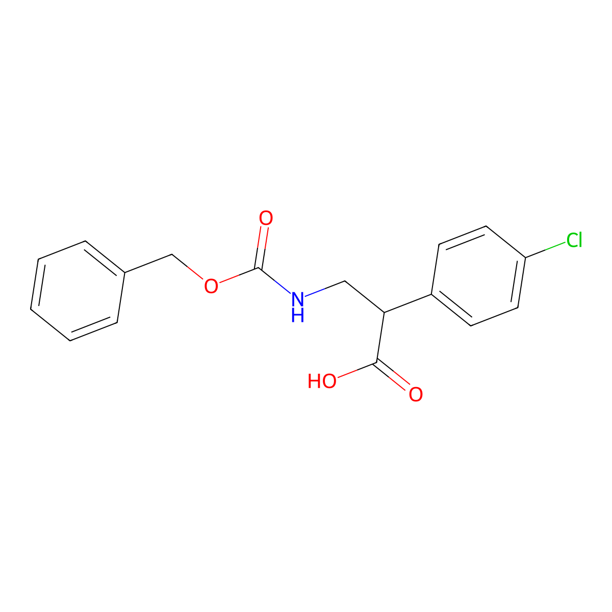 3-{[(Benzyloxy)carbonyl]amino}-2-(4-chlorophenyl)propanoic acid molecular structure, CAS 15032-60-7
