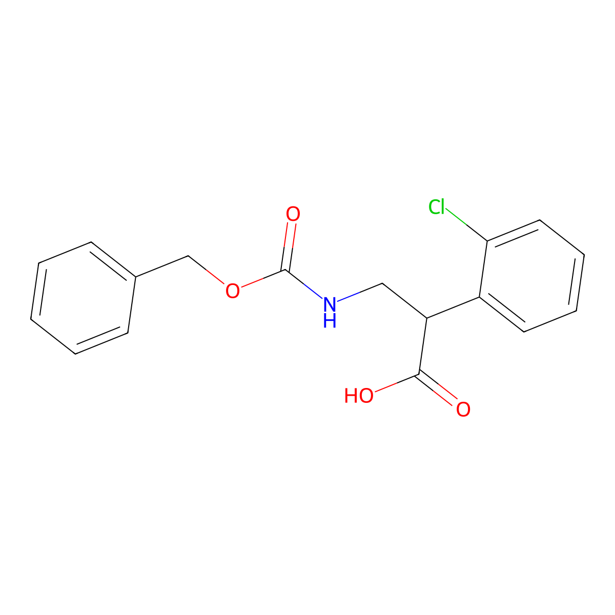 3-{[(Benzyloxy)carbonyl]amino}-2-(2-chlorophenyl)propanoic acid molecular structure, CAS 15032-61-8