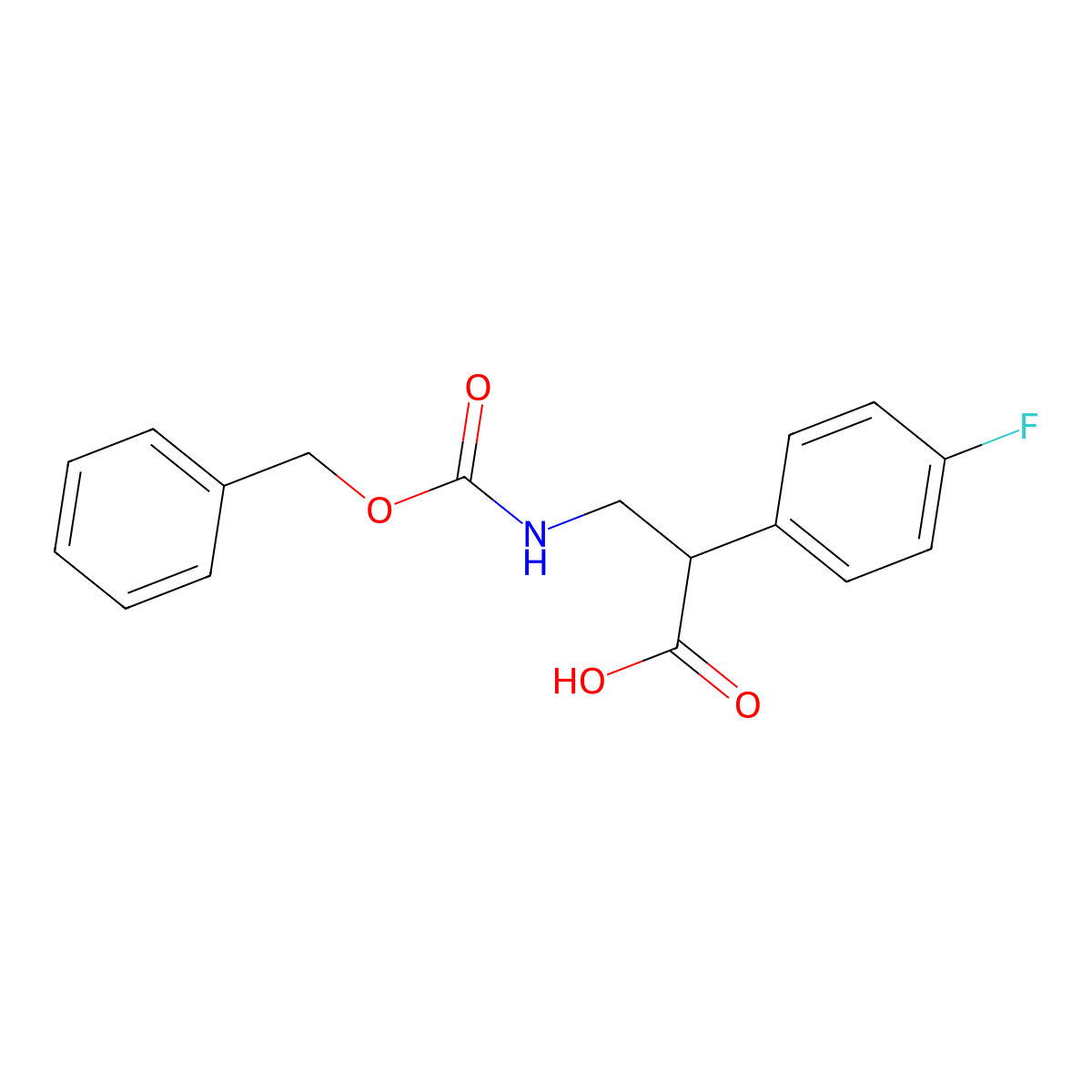 3-{[(Benzyloxy)carbonyl]amino}-2-(4-fluorophenyl)propanoic acid molecular structure, CAS 15032-62-9