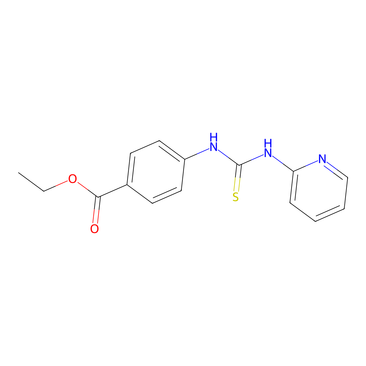 Ethyl 4-[(pyridin-2-ylcarbamothioyl)amino]benzoate molecular structure, CAS 15032-74-3