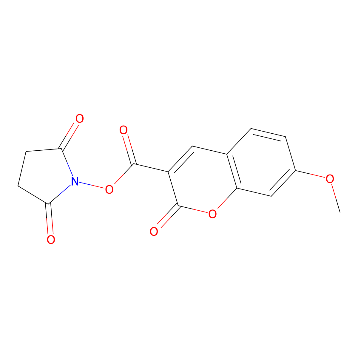 2,5-Dioxo-1-pyrrolidinyl 7-methoxy-2-oxo-2H-1-benzopyran-3-carboxylate molecular structure, CAS 150321-92-9