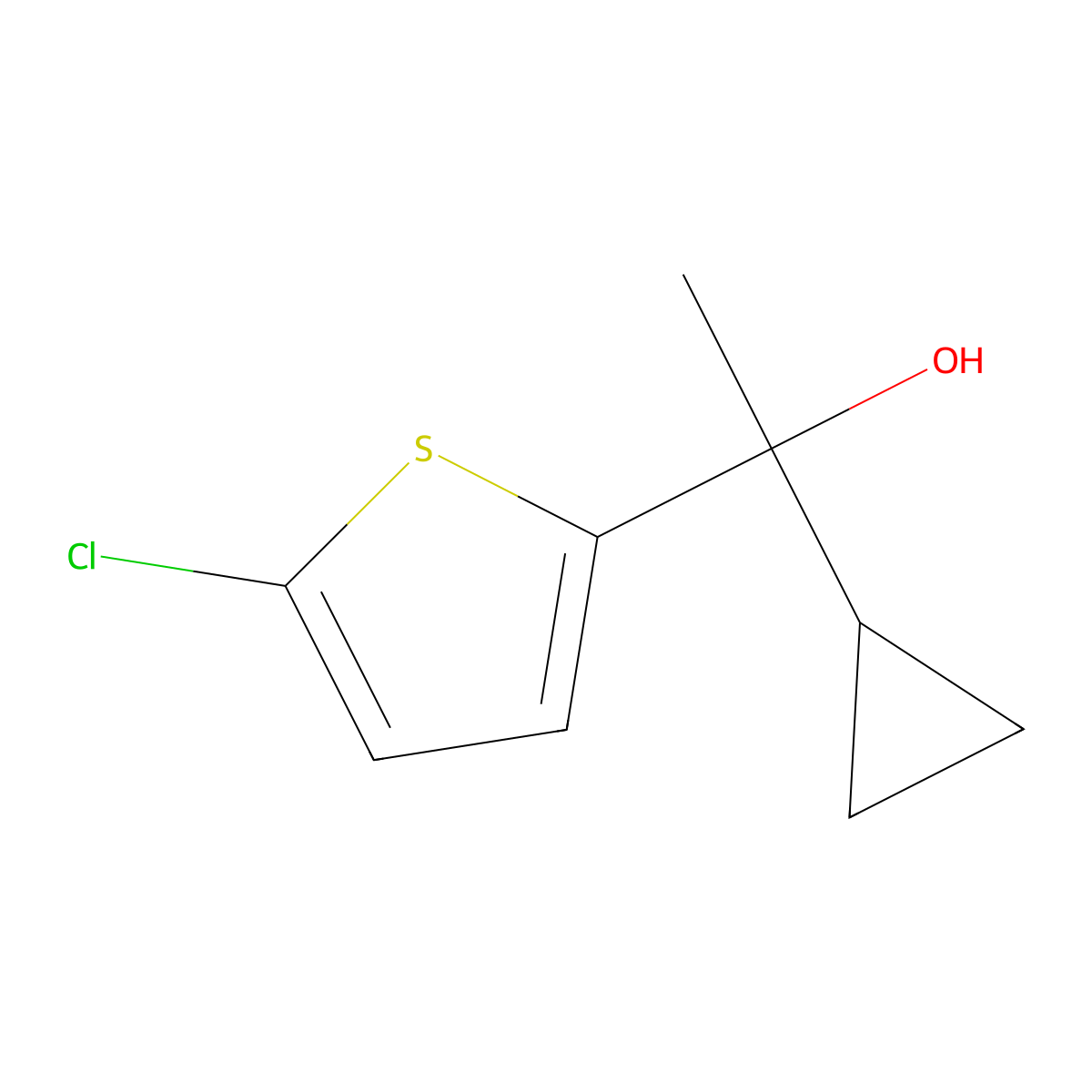 1-(5-Chloro-2-thienyl)-1-cyclopropyl ethanol molecular structure, CAS 1503210-01-2