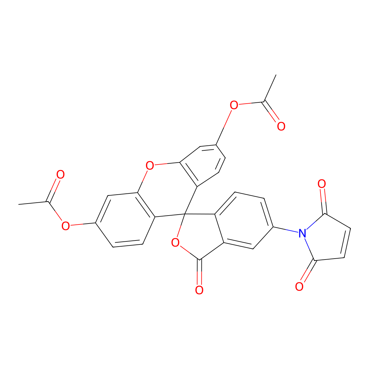 Fluorescein diacetate 5-maleimide molecular structure, CAS 150322-01-3