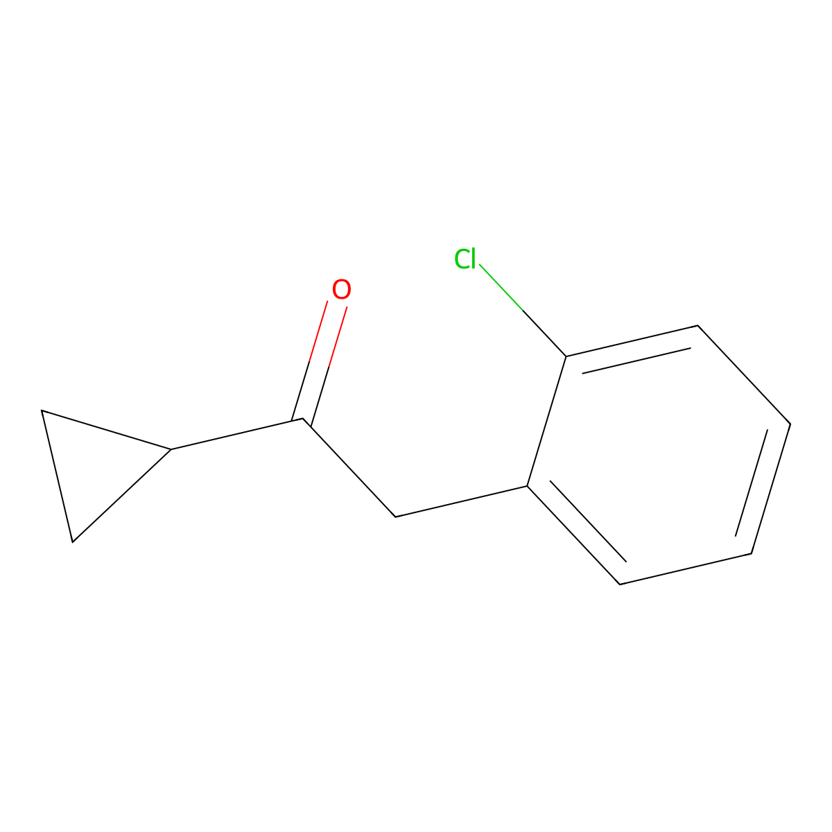 2-(2-Chlorophenyl)-1-cyclopropylethan-1-one molecular structure, CAS 150322-69-3