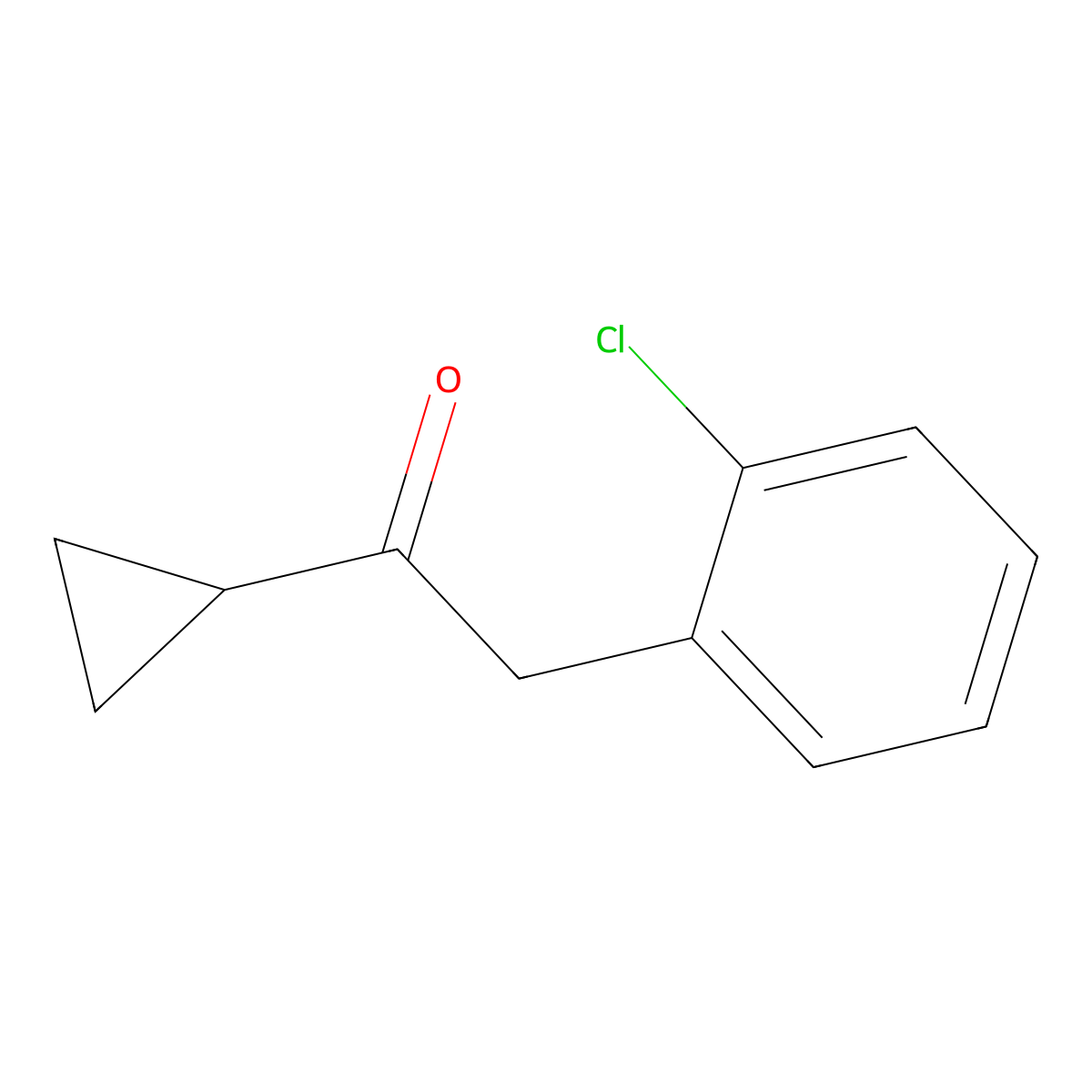 2-(2-Chlorophenyl)-1-cyclopropylethan-1-one molecular structure, CAS 150322-69-3