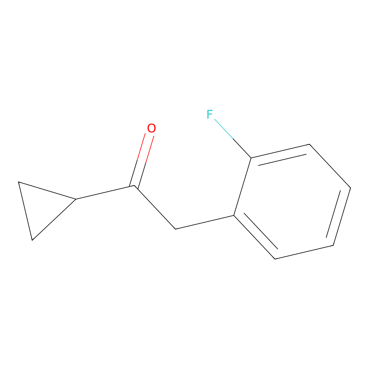 1-Cyclopropyl-2-(2-fluorophenyl)ethanone molecular structure, CAS 150322-73-9