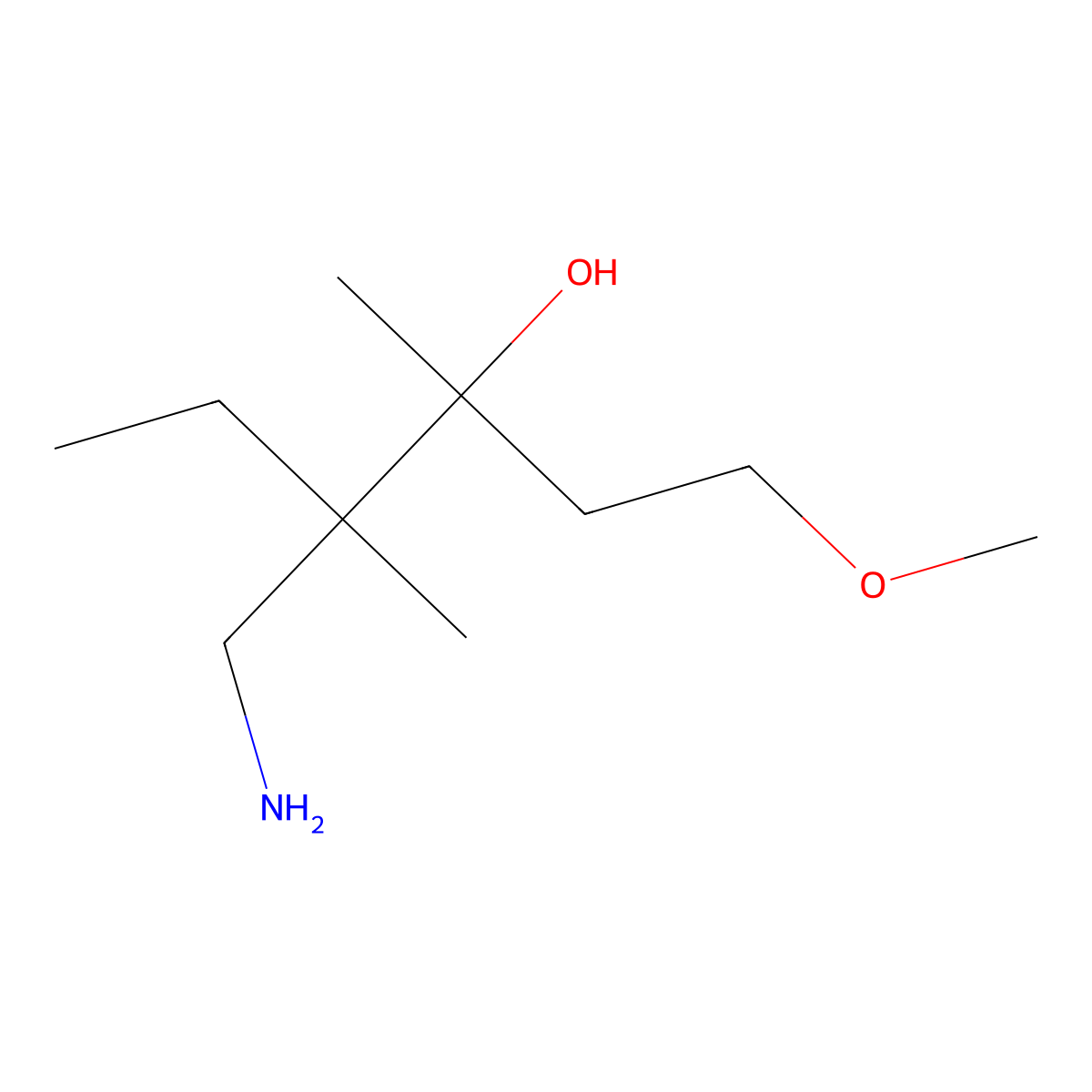 4-(Aminomethyl)-1-methoxy-3,4-dimethylhexan-3-ol molecular structure, CAS 1503220-43-6