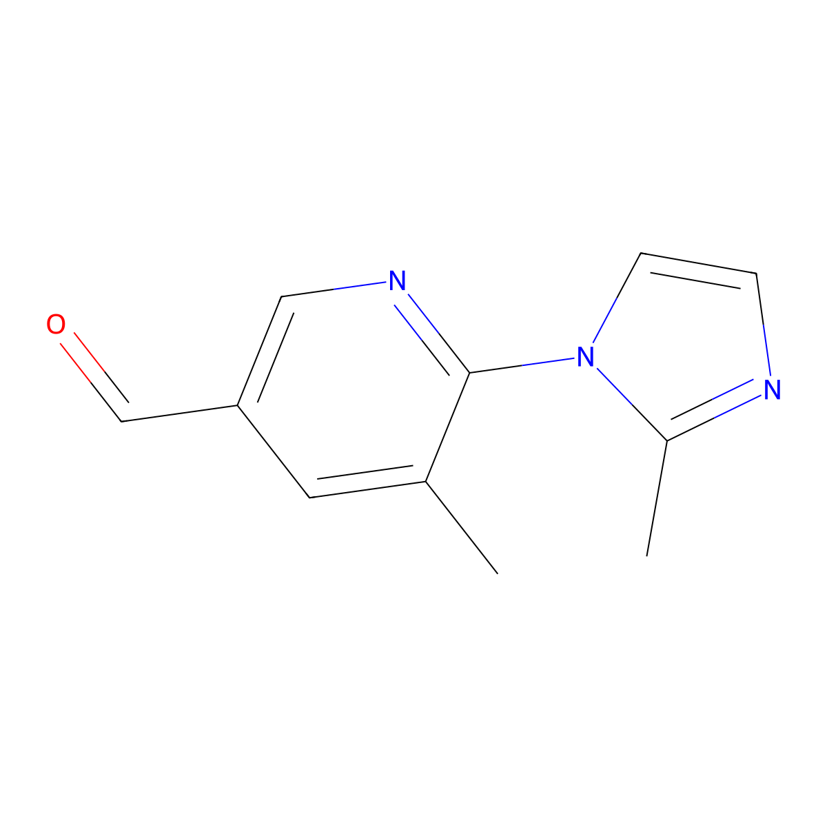 5-Methyl-6-(2-methyl-1H-imidazol-1-YL)pyridine-3-carbaldehyde molecular structure, CAS 1503221-35-9