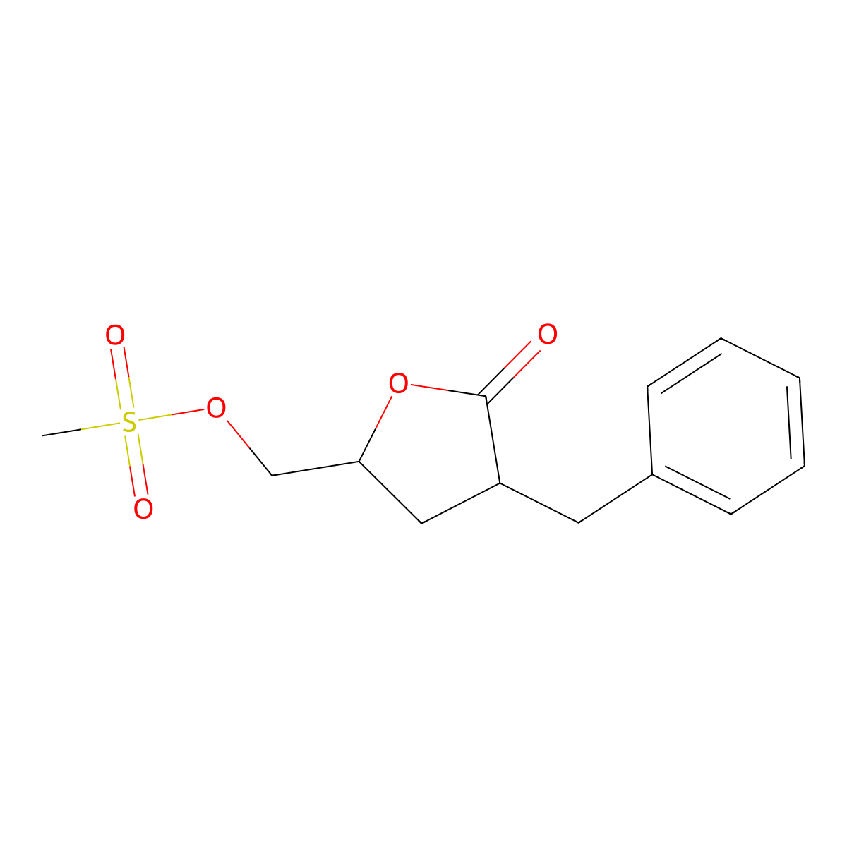 [(2S,4R)-4-benzyl-5-oxooxolan-2-yl]methyl methanesulfonate molecular structure, CAS 150323-17-4