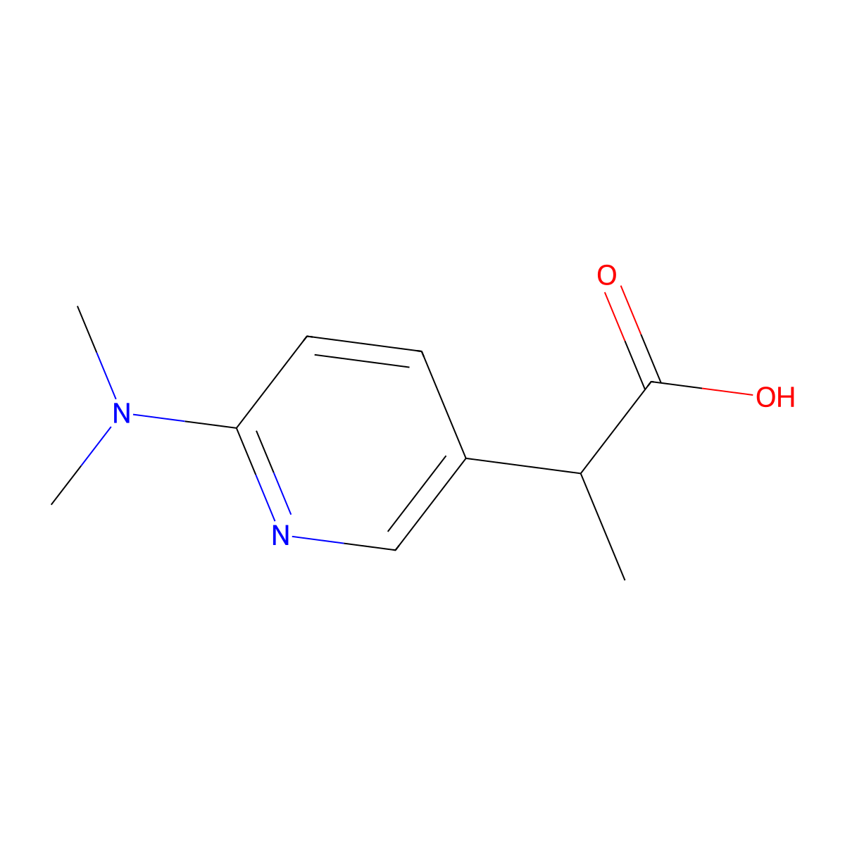 2-[6-(Dimethylamino)pyridin-3-yl]propanoic acid molecular structure, CAS 1503230-51-0