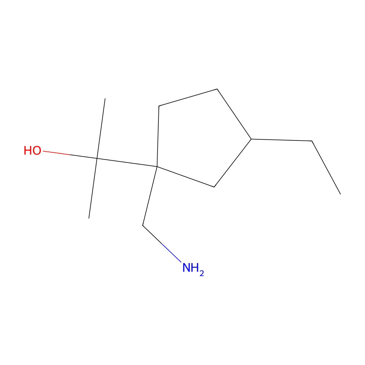 2-[1-(Aminomethyl)-3-ethylcyclopentyl]propan-2-ol molecular structure, CAS 1503231-48-8