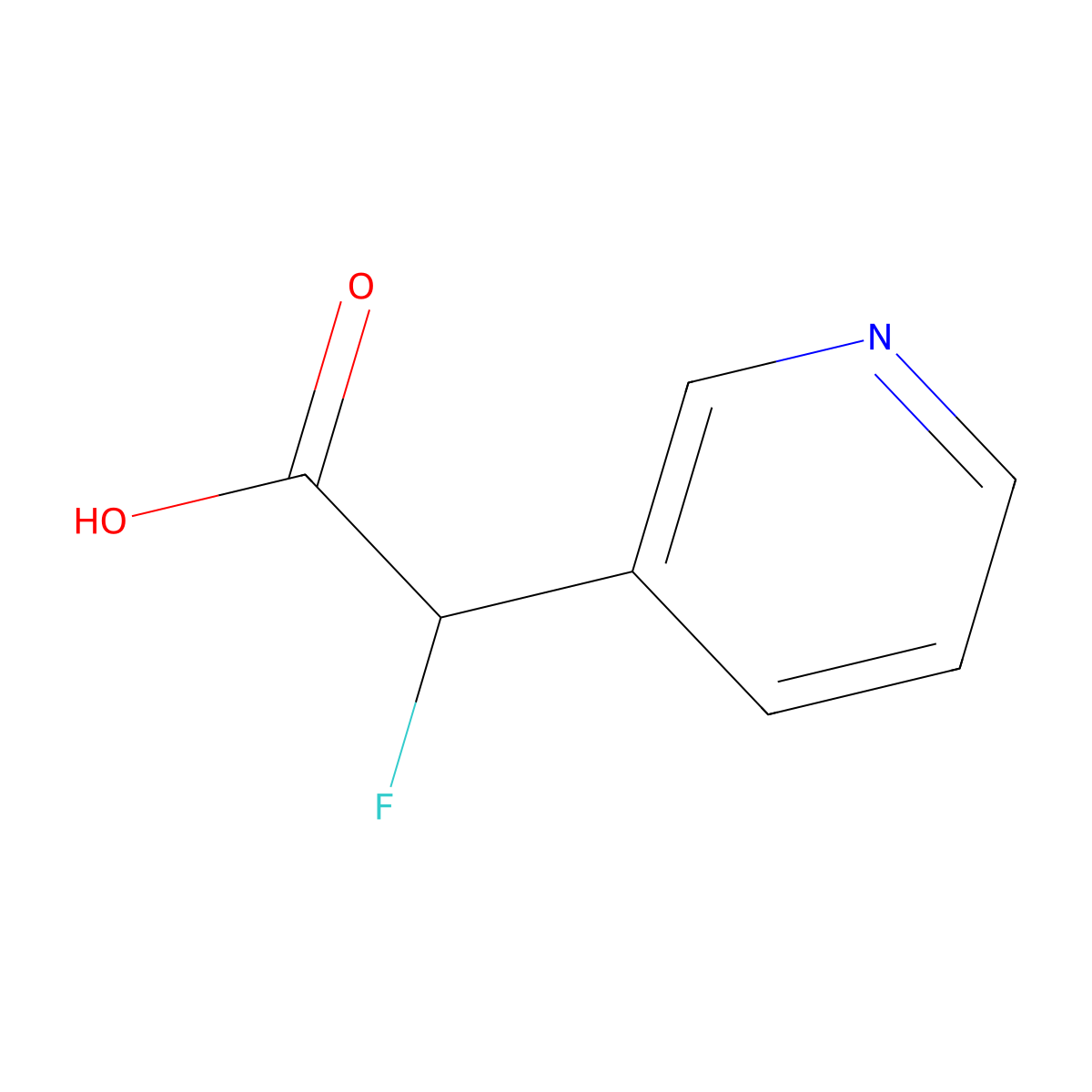2-Fluoro-2-(pyridin-3-yl)acetic acid molecular structure, CAS 1503240-06-9