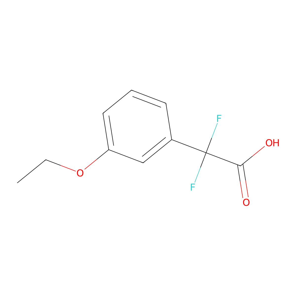 2-(3-Ethoxyphenyl)-2,2-difluoroacetic acid molecular structure, CAS 1503257-32-6