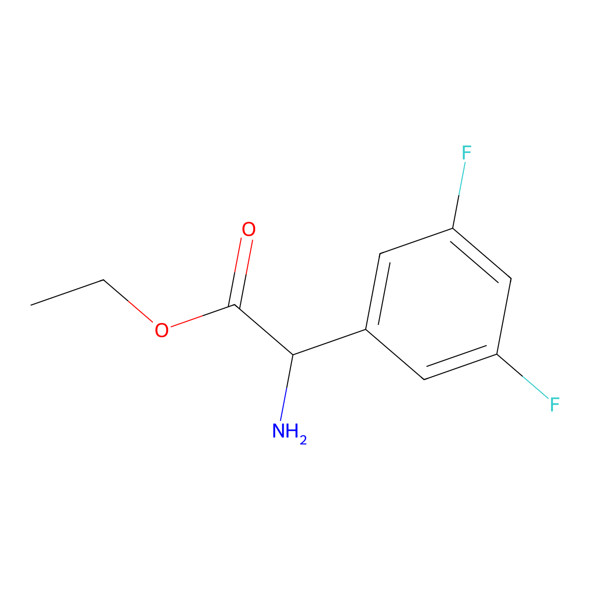 Ethyl 2-amino-2-(3,5-difluorophenyl)acetate molecular structure, CAS 1503271-64-4
