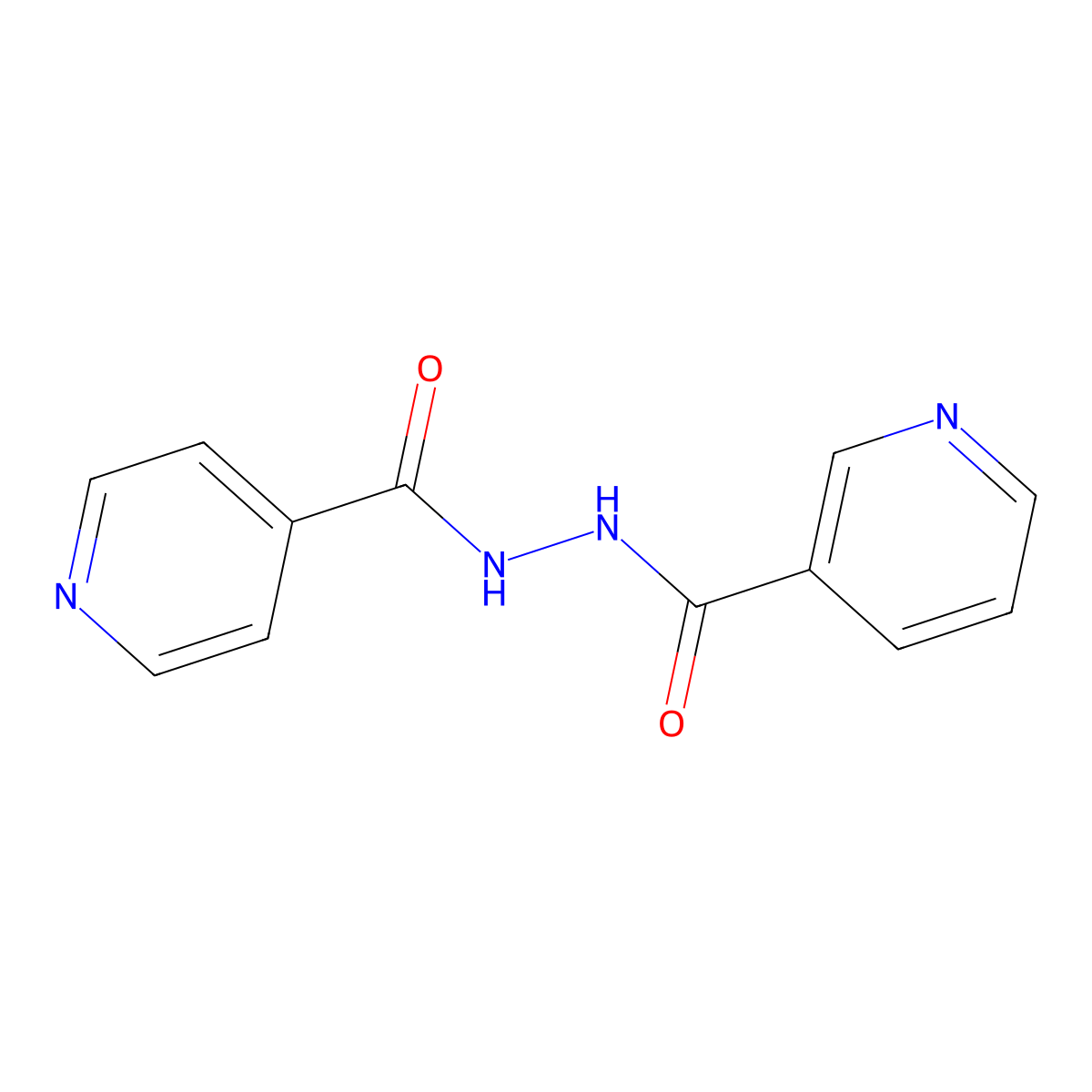 N'-(pyridine-4-carbonyl)pyridine-3-carbohydrazide molecular structure, CAS 15033-22-4