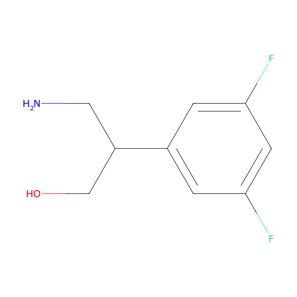 3-Amino-2-(3,5-difluorophenyl)propan-1-ol molecular structure, CAS 1503303-90-9