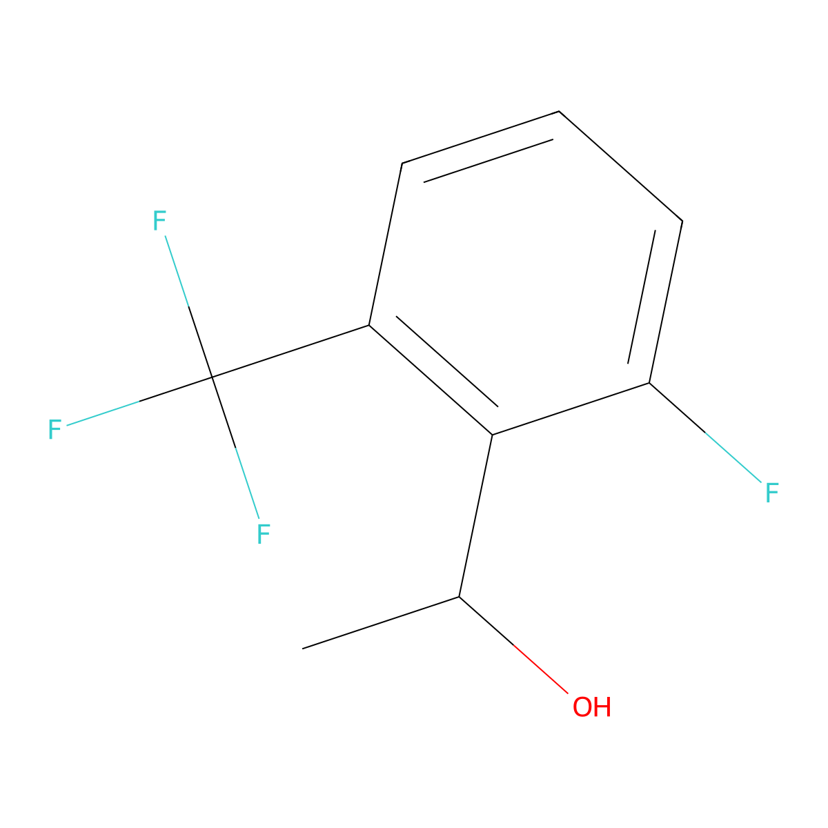 1-(2-Fluoro-6-(trifluoromethyl)phenyl)ethanol molecular structure, CAS 1503305-18-7