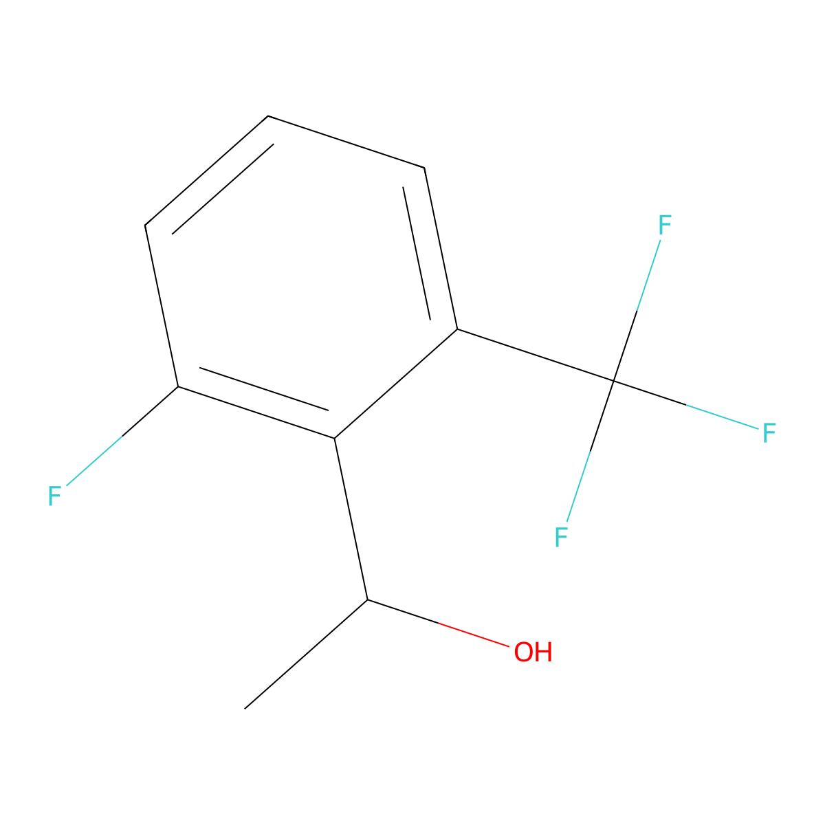 1-(2-Fluoro-6-(trifluoromethyl)phenyl)ethanol molecular structure, CAS 1503305-18-7