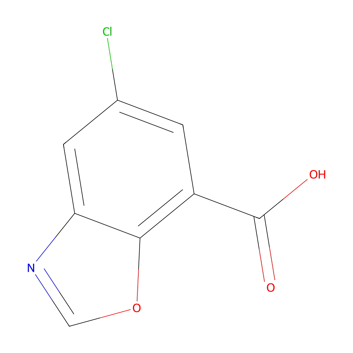 5-Chloro-1,3-benzoxazole-7-carboxylic acid molecular structure, CAS 1503305-87-0