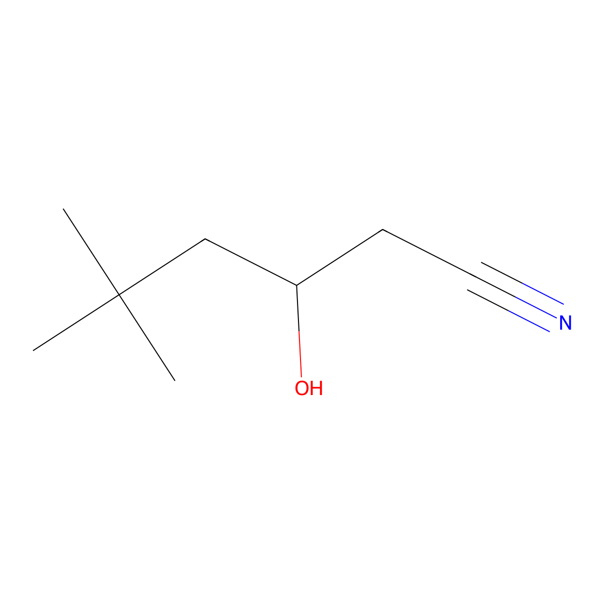 3-Hydroxy-5,5-dimethylhexanenitrile molecular structure, CAS 1503307-14-9