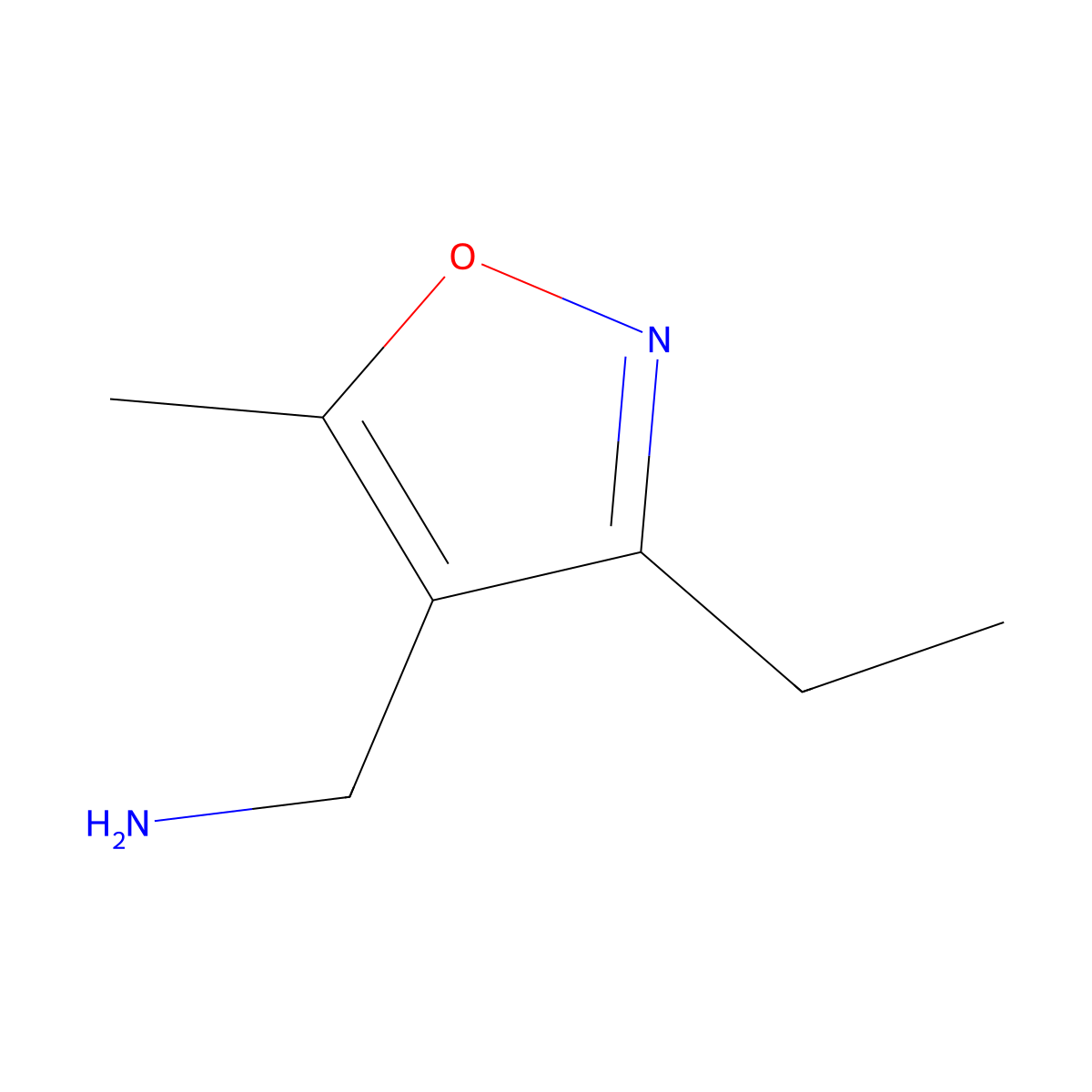 (3-Ethyl-5-methyl-1,2-oxazol-4-yl)methanamine molecular structure, CAS 1503307-32-1