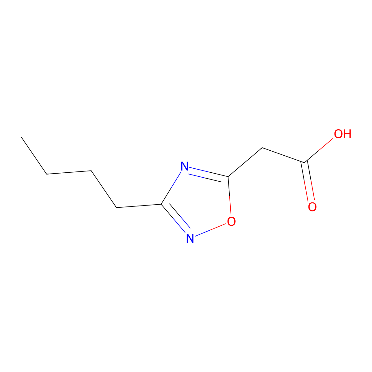 2-(3-Butyl-1,2,4-oxadiazol-5-yl)acetic acid molecular structure, CAS 1503320-29-3