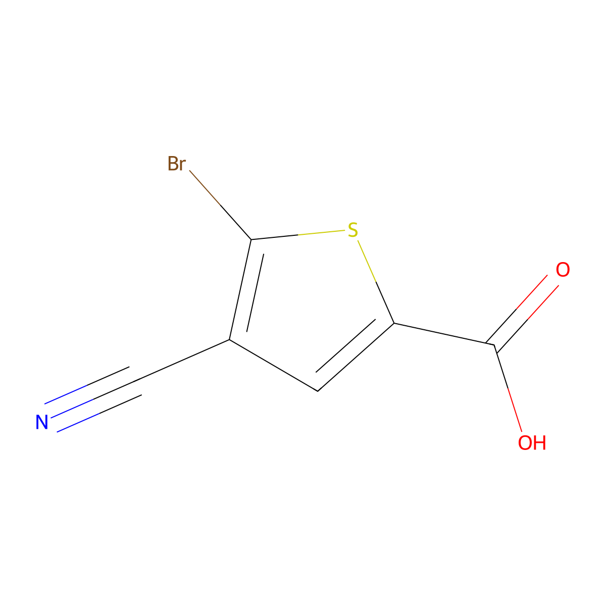 5-Bromo-4-cyanothiophene-2-carboxylic acid molecular structure, CAS 1503328-42-4