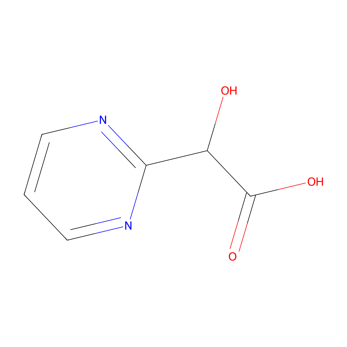 2-Hydroxy-2-(pyrimidin-2-yl)acetic acid molecular structure, CAS 1503331-01-8