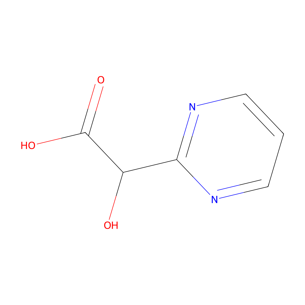 2-Hydroxy-2-(pyrimidin-2-yl)acetic acid molecular structure, CAS 1503331-01-8