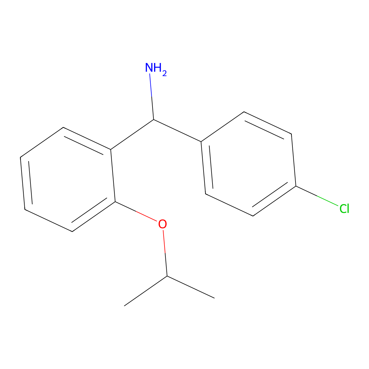 (4-Chlorophenyl)[2-(propan-2-yloxy)phenyl]methanamine molecular structure, CAS 1503337-61-8
