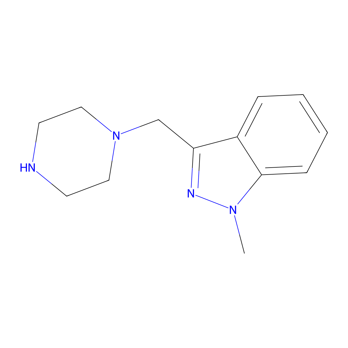 1-Methyl-3-(piperazin-1-ylmethyl)-1h-indazole molecular structure, CAS 1503352-53-1