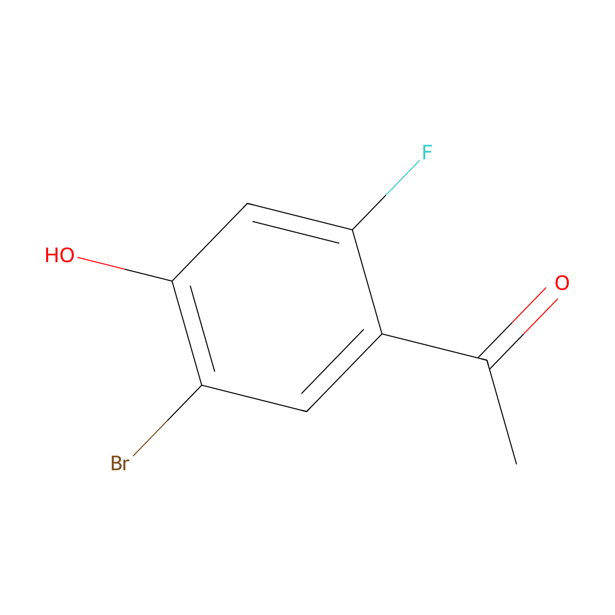 1-(5-Bromo-2-fluoro-4-hydroxyphenyl)ethan-1-one molecular structure, CAS 1503357-95-6