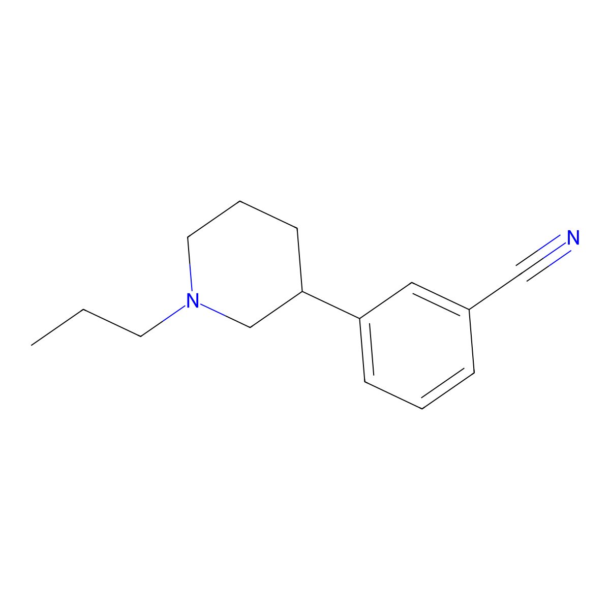 3-(3-cyanophenyl)-N-n-propylpiperidine molecular structure, CAS 150336-90-6