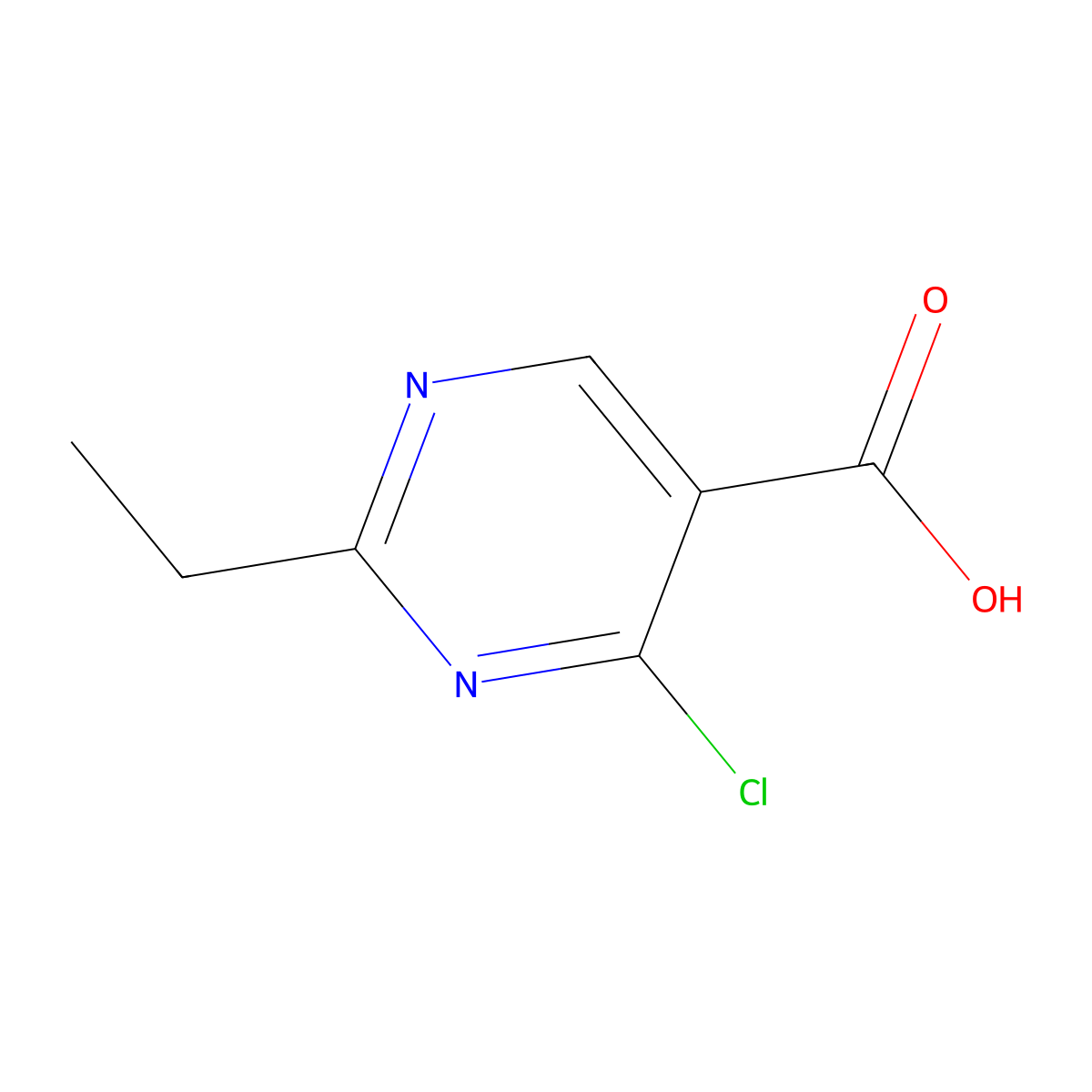 4-Chloro-2-ethylpyrimidine-5-carboxylic acid molecular structure, CAS 1503372-67-5