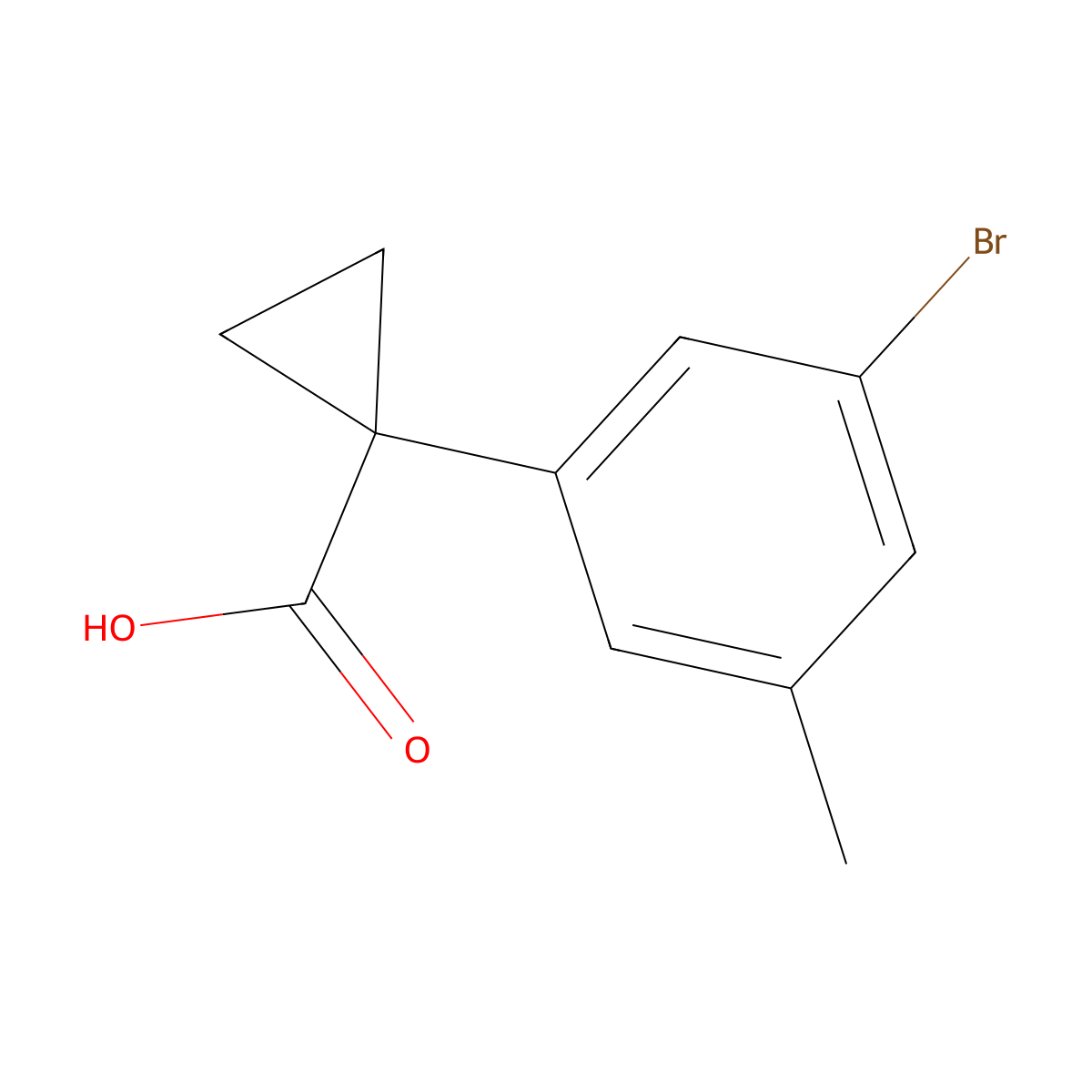 1-(3-Bromo-5-methylphenyl)cyclopropane-1-carboxylic acid molecular structure, CAS 1503375-52-7