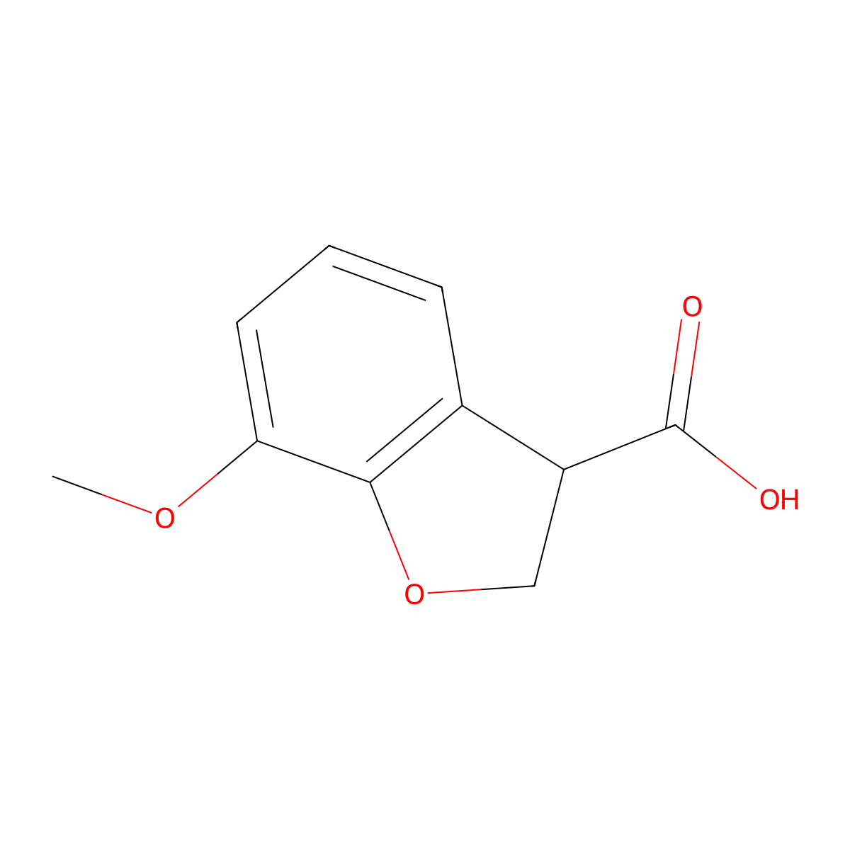 7-Methoxy-2,3-dihydrobenzofuran-3-carboxylic acid molecular structure, CAS 1503378-02-6